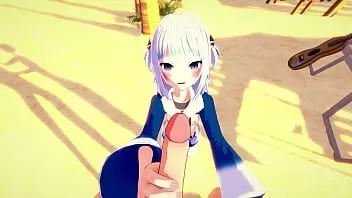 play Smol rechin gura este futut tare la plajă - hololive